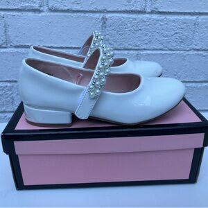 White Pearl Strap Shoes